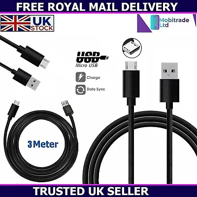 For Samsung Galaxy Tab A A6 10.1  2016 3 Meter Micro USB Charger Cable Data Lead • £3.45