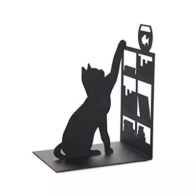 Bookend Fishing Cat Decorative Bookend With A Cat Bookcase And Fish In An Aquari • $34.88