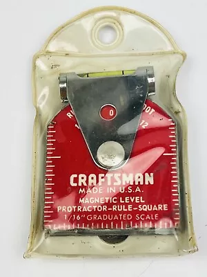 Vintage Craftsman Magnetic Level Protractor Ruler Square No. 9 3992 - Red • $24.99