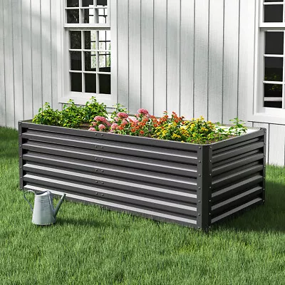 Metal Garden Raised Bed Planter Box Outdoor Vegetable Herbs Flower Grow Trough • £62.95