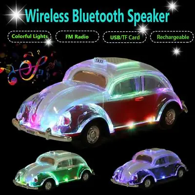  Volkswagen Beetle Red Speaker  BT Indoor/Outdoor Portable USB PORT/AUX INPUT • $23.49