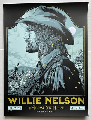 $225.68 • Buy Willie Nelson Concert Poster Ken Taylor Austin 1974 Numbered Artist Proof Coo...