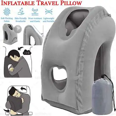 $15.90 • Buy Air Travel Pillow Inflatable Airplane Office Nap Rest Neck Head Chin Cushion AU