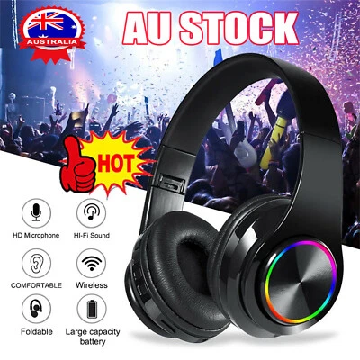 Wireless Headphones Bluetooth Noise Cancelling Stereo Earphones Over Ear Headset • $17.72