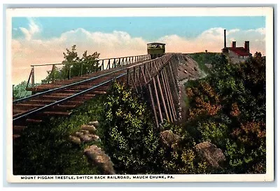 C1920 Mount Pisgah Trestle Switch Railroad Mauch Chunk Pennsylvania PA Postcard • $9.98