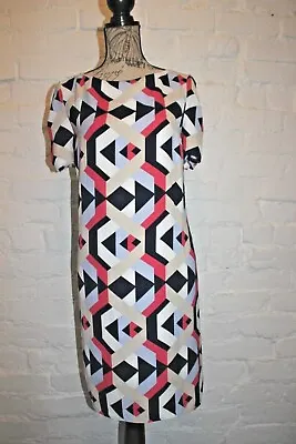 $12.47 • Buy M&S Multicoloured Geometric Print Ladies Casual Work Party Tunic Dress UK 16