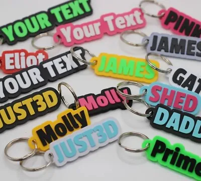 Personalised Keychain Keyring Name Tag Party Bag School Bag Novelty Gift Prime • £2.99