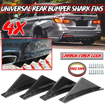 4Pcs Universal Car Rear Body Bumper Diffuser Shark Fin Kit Carbon Fiber Look • $15.66
