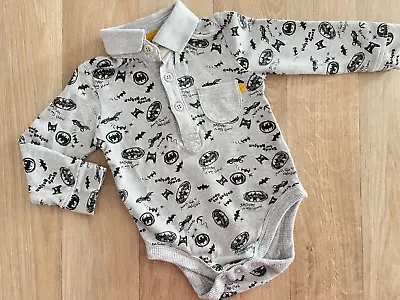 Baby Boy 3-6 Months George Batman Grey Collared Long Sleeve Polo Shirt Bodysuit • £1.75