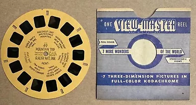 View Master Reel #49 Mountain Trip Glacier Nat'l. Park Hand Lettered Buff • $6.99