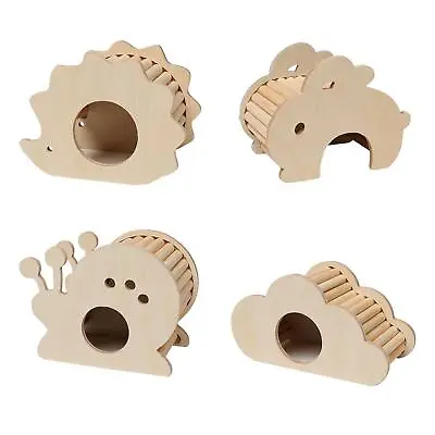 Hamster Wood House Cage Accessories Small Gerbils DIY Cage Small Animal Activity • £10.37