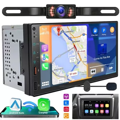 7  Car Radio Apple Carplay Andriod Auto Stereo Touch Screen Double 2Din+Camera • $61.99