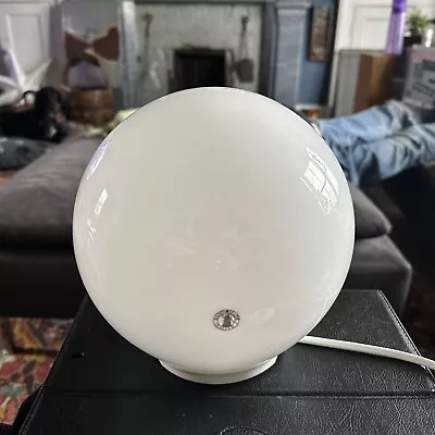 Vintage Retro Ikea White Glass Globe Lamp Table Desk Light Shade • £22