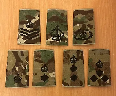 Kings Crown MTP Rank Slides Plain Multicam Uniform Combats Army Military Officer • £2.75