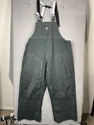 Carhartt PVC Rain Bib Overalls Mens 2XL Green Waterproof Workwear • $45