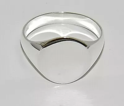 Sterling Silver Oval Signet Ring Size M N O P Q R S T U V W X Y Z Mens & Ladies • £20.95