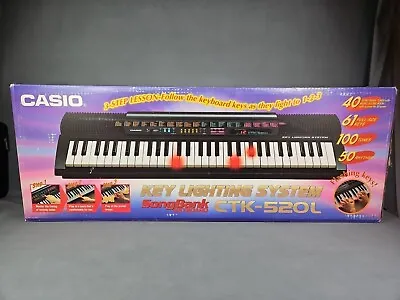 Casio SongBank Keyboard CTK-520L Tested Learner Piano Vtg Open Box 1990s  • $128.88