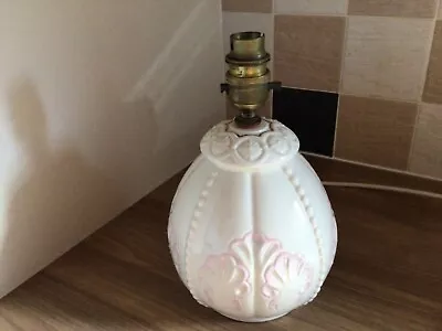£20 • Buy Vintage Belleek Pottery Rossmore Pink Emossed Shell Lamp