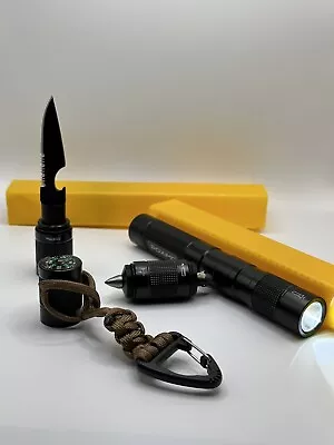 LED Handheld Flashlight 6-in-1 Multitool Rechargeable Flashlight Black • $19.85