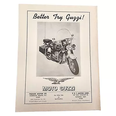 Moto Guzzi 750 Ambassador Police Brochure Better Try Guzzi • $15.99