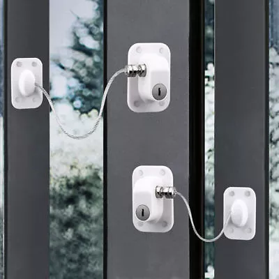 Window Safety Locks Self Adhesive  2/4/6 Pack Baby Window Restrictor With Key • £7.46