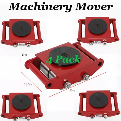 $252 • Buy 6T Heavy Duty Industrial Machinery Mover 360° Rotation Dolly Equip Roller 4 Pack