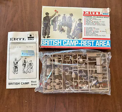 1983 Ertl Esci Ww2 British Camp Reat Area Model Kit 8574 1:35 On Sprues Cmplt Mt • $1.04