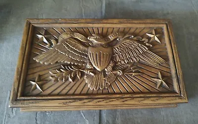 Vintage Avon American Eagle Soap Cologne Jewelry Box E Pluribus Unum Faux Wood • $9.99