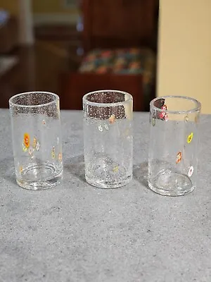 Murano Bubble Glass Tumbler--EUC--SET Of 3--5 3/4  Tall 3  Diameter FINAL PRICE • $38.99