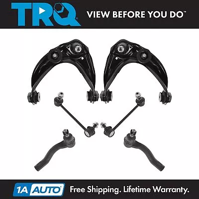 TRQ 6 Pc Steering & Suspension Kit Control Arms Tie Rods Sway Bar End Links New • $109.95