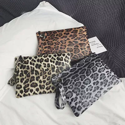  Cool Handbag Convenient To Use Zebra Envelope Yellow Leopard Grain Trend Pu • £12.15