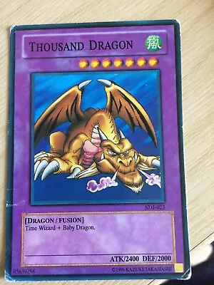 Yugioh Card Thousand Dragon SDJ-023. Very Good Condition • £1.25