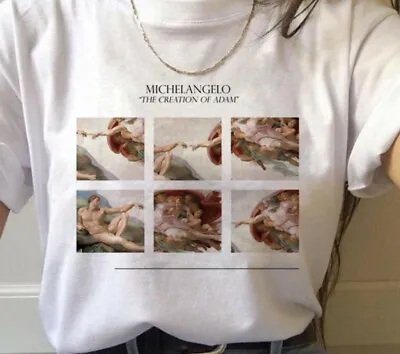 Michelangelo The Creation Of Adam T Shirt Collage - %100 Premium T Shirt • $16.12