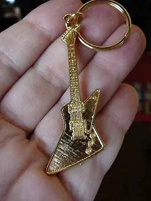 M307-C) GIBSON EXPLORER Guitar Gold Plated Love Music Key Chain Keychain Harmony • $15