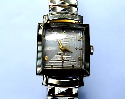 Mens Elgin 10KT Yellow Gold Shockmaster Watch Finesse 10kt Gold Filled Band Runs • $75