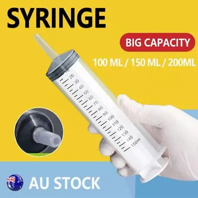 100-200ML Reusable Big Large Plastic Hydroponics Nutrient Measuring Syringe AU • $9.45