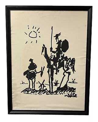 Don Quixote Screenprint On Canvas Pablo Picasso Lambert Studios 1970's Vintage • $48.15