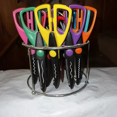 Decorative Edge Craft Scissors Paper Edgers Scrapbooking Metal Caddy Lot Of 15 • $6.95