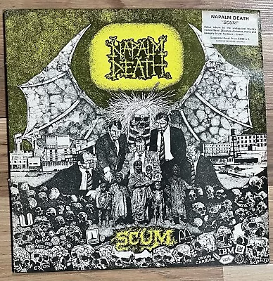 Napalm Death Scum Earache MOSH 3 First Pressing Vinyl LP Lime Green Cover Insert • £79.99