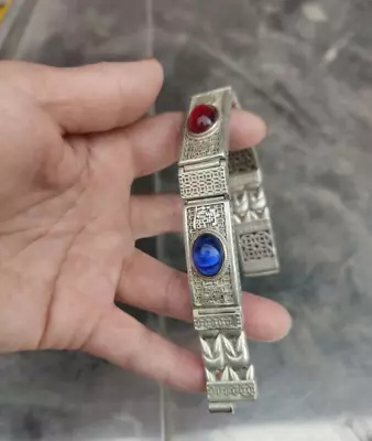 Collect Miao Silver Inlaid Red And Sapphire Bracelets • $18.87