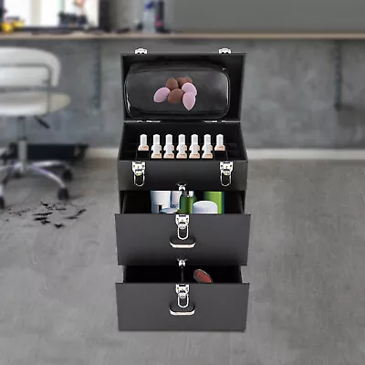 Rolling Makeup Train Case Aluminum Salon Cosmetic Trolley Organizer Box W/Drawer • $81.71