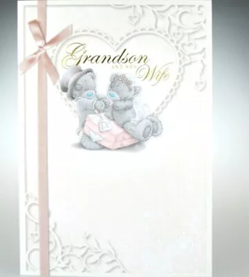 Grandson & New Wife. A Beautiful Cute Me To You Wedding Congratulations Card. • £3.99