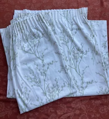 Laura Ashley Pair Lined Pussy Willow Pattern Curtains Off White 66W X 54D • £40