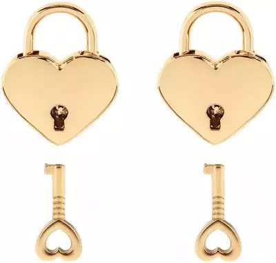 Warmtree Small Metal Heart Shaped Padlock Mini Lock With Key For Jewelry Box Sto • $9.53