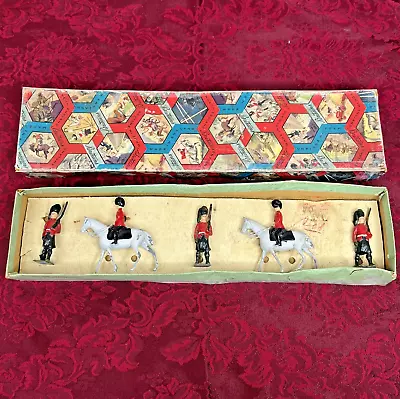 Vintage BRITAINS Lead Toy Soldiers 5 Piece Set With Original Box Made In England • $149.99