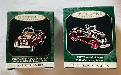 VINTAGE Hallmark Ornaments 1999 Miniature KIDDIE CAR LUXURY Collector’s #1 #2 • $12.88