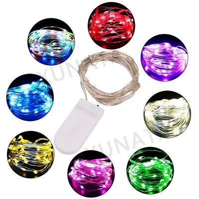 £2.78 • Buy 20/40 LED Button Battery Silver Wire Fairy String Lights Party Wedding Decor UK