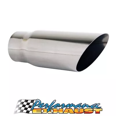 Angle Cut STAINLESS Exhaust Tip - 2.5  Inlet - 2.75  Outlet (8  Long) • $21