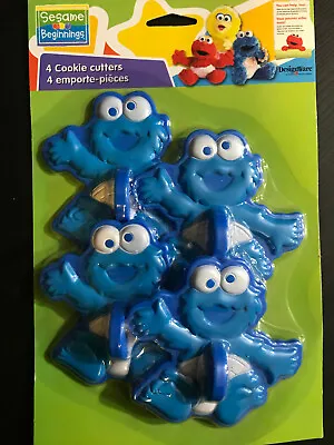 Sesame Street Beginnings Cookie Monster Cutter Set Of 4 New On Card NOS • $14.99