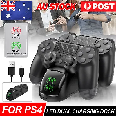 $19.95 • Buy LED 2 Dual Controller Fast Charger Dock Station Stand For PS4/PS4 Slim/Pro